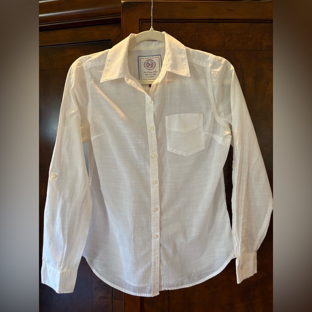 SO White Casual Button Down Shirt